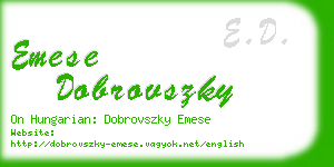 emese dobrovszky business card